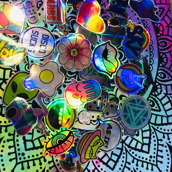 Forever Lazy Metallic Prismatic Reflective Single Decor Sticker - Picture 8 of 15